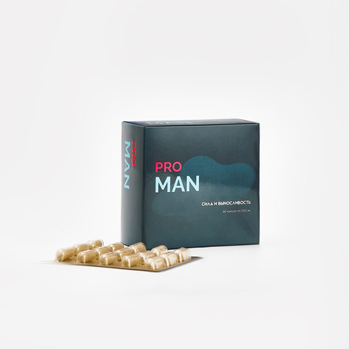 PRO MAN сила и выносливость, 60 капсул по 500 мг